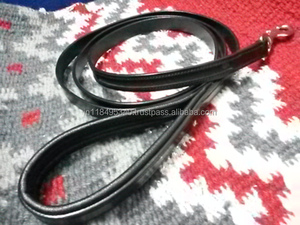 HIGH QUALITY EQUINE SADDLE WORLD GENUINE LEATHER EMPTY CHANNEL DOG LEAD REAL LEATHER SUPER SOFT PADDED HANDLE BLACK/<b>BROWN</b>/<b>TAN</b> - Product Image 2