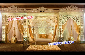 งานแต่งงานอินเดียสีสัน Mehandi เวทีปัญจาบตกแต่งเวทีแต่งงาน Sankheda สวิงเวทีแต่งงาน - Product Image 3