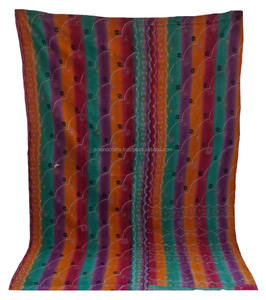 Twin Size Handmade Blanket Kantha Throw <b>Vintage</b> Reversible Cotton Kantha <b>Quilt</b> - Product Image 4