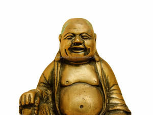 รูปปั้นพระพุทธรูปทำด้วยมือทองเหลืองสีทองรูปปั้นพระพุทธรูปแห่งความสุขของตกแต่งบ้านตุ๊กตาของขวัญอินเดีย - Product Image 2