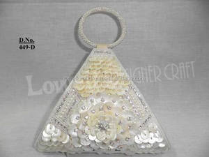Satin <b>Clutch</b> Bag with Flower Embellishment for Evening Party Lowellcraft From Delhi - Product Image 2