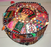 Housse de pouf indien brodé Patchwork Pouf décoratif indien Pouf indien confortable sol coton coussin pouf ensemble décor