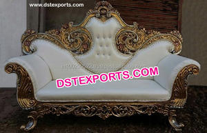 Sofá italiano de Metal y latón para boda, asiento de amor dorado, moderno, para boda, dos asientos - Product Image 5
