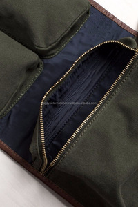 กระเป๋าเครื่องแป้งเดินทางทันสมัยมีซิปแบบม้วนรูปทรงเรขาคณิตสะดวกมีซิปแบบแขวนทำจากหนังแคนวาสโพลีเอสเตอร์ - Product Image 3