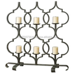 Candelabros de Metal para decoración de Hotel y hogar, candelabro de seis pilares de hierro de Metal de lujo, decoración para Bar y restaurante - Product Image 1