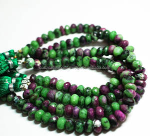 Natual rústico 8mm forma redonda cristal curación piedras preciosas cuentas rubí zoisita piedra terceros certificados Coszcalt exportaciones - Product Image 4