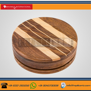 Wooden Pegged Chess Board Decorative Accent | Round Travel Chess Set Tabletop Knick Knack Decor Piece and Strategy Game Gift - Product Image 3