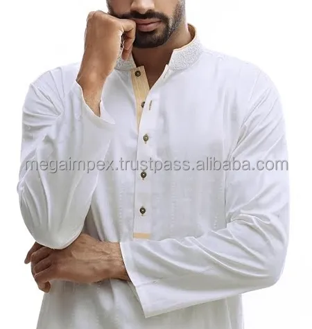 Homem designer shalwar kameez-kurta e shalwar com bordados