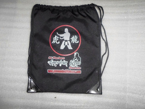 Promotionnel en gros Logo imprimé personnalisé imperméable Polyester Nylon Shop Gym Sport Sac à dos Sacs à cordon - Product Image 5