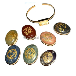 กำไลข้อมือทรงรีสลักจักราอัญมณีสไตล์มาสคอตธรรมชาติแกะสลักด้วยเทคนิคฮวงจุ้ยเป็นของฝากที่สมบูรณ์แบบ - Product Image 1