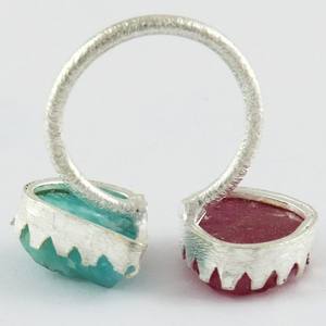 เยี่ยมอัญมณีหยาบพลอยทับทิม925แหวนเงินสเตอร์ลิงชุบทองลดราคาเงิน925 - Product Image 4