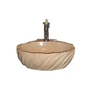 High Quality Natural Stone Marble Washbasin Modern round Shape Sink for Bathroom Mount Installation at Wholesale Price