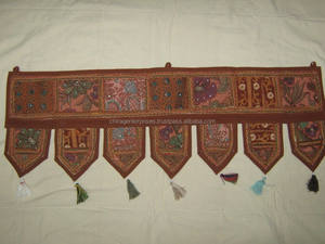 Cortina Decorativa para Ventana, Puerta o Pared, Estilo Indio, de Algodón Vintage, Bordado Multicolor, con Espejo - Product Image 4