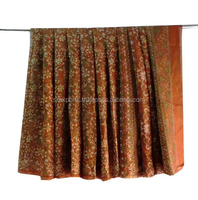 Vintage Ấn Độ Tinh Khiết Lụa Sari Dệt Craft Vải Lụa Phụ Nữ Mặc Dân Tộc Sari Dân Tộc Sari Saree