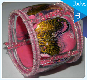 Pulsera de cuentas de Gargantilla Bali con cuentas de resina acrílica Lucite hechas a mano en capas individuales para fiesta de regalo de aniversario - Product Image 3