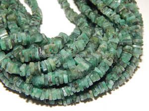 Esmeralda Natural de Alta Calidad, Certificada, en Forma de Heishi, 5x5.5mm, Cubo Cuadrado, Hilo de 16 Pulgadas, Venta al por Mayor para Collares - Product Image 3