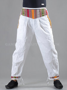 Pantalones de yogur bohemios de cintura alta Casual Money Belt Harem Hobo Impreso Front Cotton Dari Pockets Hippie Gypsy Style Yoga Pants - Product Image 3