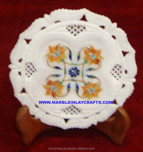 Intricate Inlay Marble Plate - Product Image 1