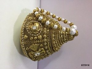 H4114 Handmade Metal Clutch Square Purse Ladies Gold <b>Silver</b> Evening Party Stone Beaded Cross-Body Shoulder Strap Online Shopping - Product Image 6