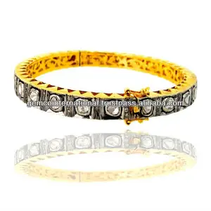 14k желтое золото серебро манжеты браслет из розового огранки ювелирные изделия браслет производитель