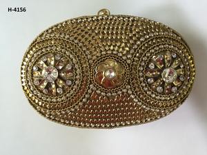 Handmade H4156 <b>Gold</b> Silver Beaded Evening Tote <b>Bags</b> Ladies' Metal <b>Clutch</b> Party Purse for Online Shopping in India - Product Image 6