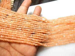 14 ''pêche Micro facettes rondes 3.5MM cristal rose et orange perles de pierre pour bijoux en vrac et élégant - Product Image 3