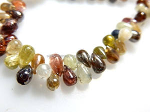 Perles de pierres précieuses naturelles multicolores de haute qualité, perles lâches en forme de goutte de poire noire, lisses, 3,5 x 6 mm, formes mélangées, pierres certifiées CMA - Product Image 4