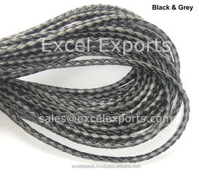 Cordon en cuir de veau tressé multicolore 3mm 4mm Kits de fabrication de bijoux DIY Bracelets Décoration intérieure Accessoires de meubles Doublure Ceinture - Product Image 3