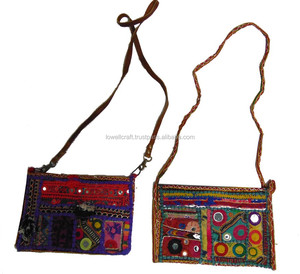 Bolso de Mano Abierto Tradicional Indio Unisex Vintage, de Lona de Algodón Bohemio con Patrón Geométrico y Bordado de Estilo Nacional - Product Image 3