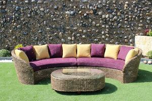 ชุดโซฟาเสน่ห์สานจากวัสดุธรรมชาติ-หวายผักตบชวาสำหรับใช้ในร่ม - Product Image 4