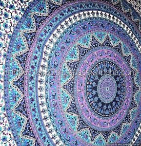 ผ้าห่มชายหาดแมนดาลาแบบอินเดียสุดพิเศษขนาดควีนไซส์ผ้าฝ้ายพรมแขวนผนังสำหรับตกแต่งบ้านศิลปะชาติพันธุ์ปิกนิกโยน - Product Image 5