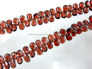 Briolette ลูกปัดโกเมนรูปลูกแพร์แบบเรียบอัญมณีสีแดงคุณภาพสูงขายส่งจากผู้ผลิต - Product Image 4