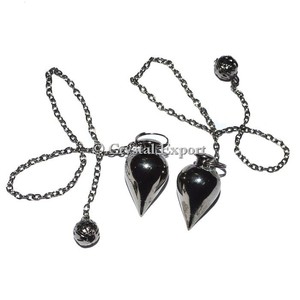 Péndulos de metal negro de lágrima: Comprar Péndulos de metal al por mayor - Product Image 1