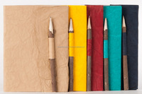 Cuaderno Ecológico Hecho a Mano con Papel de Algodón en Blanco, Mini A5, Encuadernado con Hilo, para Notas, Dibujos, Regalo, con Lápiz de Neem/Bambú