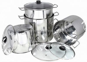 Ensemble multi-pots en acier inoxydable au design moderne avec couvercle en acier inoxydable - Product Image 2