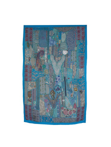 Tapiz Tradicional Azul Turquesa Hecho a Mano - Product Image 3