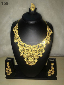Conjunto de joyería fina de Oro africano, collar de oro amarillo, pendiente para bodas, aniversarios, compromisos, fiestas, Idea de regalo perfecta - Product Image 1