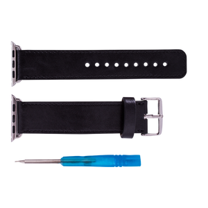 สายนาฬิกาแอปเปิ้ลวินเทจแบบพรีเมี่ยมสำหรับผู้ชายผู้หญิงสายหนังแท้สแตนเลสสตีลคลาสสิกโลโก้ตามสั่ง - Product Image 4