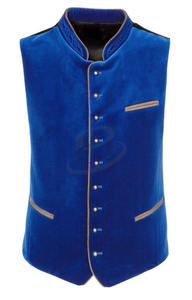 Gilet sans manches noir/bleu de walassortie, pour hommes, veste décontractée avec col ras du cou, tissu walhaute à motif solide, pour les adultes, automne - Product Image 4