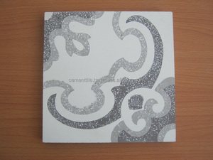 Azulejos de Cemento Hechos a Mano, Terrazo-150x150mm, Verde, Azulejos Interiores para Villa, Diseño Moderno, Antideslizantes, ACCENTS |   Fábrica CTS - Product Image 2