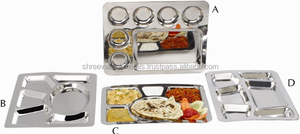 Plateau de service carré en acier inoxydable écologique avec 6 compartiments - Product Image 2