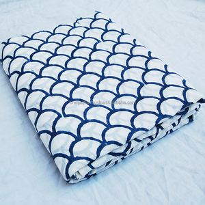 Vestido para correr de algodón estampado a mano, tela de costura, tejido de sarga de Color rápido, blanco, azul índigo, artesanía de decoración del hogar de alta calidad - Product Image 6