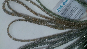 Perles rondes de couleur verte, jaune/marron/chocolat, momanite, brins colorés, bon marché, provenant de l'inde - Product Image 3