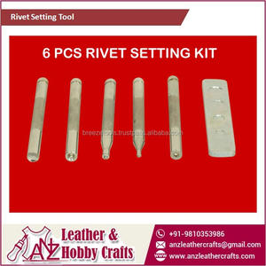 6 Pcs Rivet Setting <b>Tool</b> Kit | <b>Leather</b> <b>Craft</b> Rivet Setter Punch <b>Tool</b> Set | Metal Fixing Kit OEM Private Label Bulk Supply India - Product Image 1