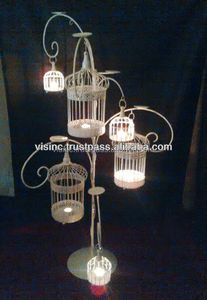 Cage Lanterne blanc motifs élégants couleur noire fait à la main décoration de la maison cadeaux de Noël belle et article de décoration de fête - Product Image 3