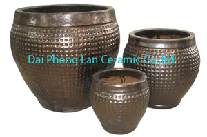 Iridescence Diamond Urn Glazed American Style Eco-Friendly Durable Outdoor Ceramic Clay Pot Planter Pottery Flower Pot - Product Image 2