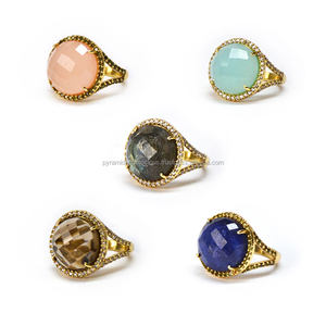Beautiful CZ Gemstone <b>Ring</b> Set Pave-Set <b>Fine</b> <b>Rings</b> - Product Image 1