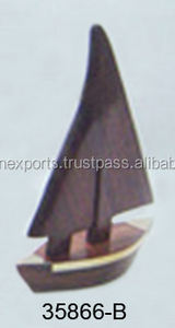 Yacht nautique décoratif pour la maison, panneau de bateau, pour Table de bureau, Vintage, avec vernis en bois brillant - Product Image 4