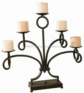 Candélabre de support en métal de fer avec la base de rectangle support de vaisselle de décoration de mariage de la meilleure qualité pour le support élégant de bougie de décoration - Product Image 1