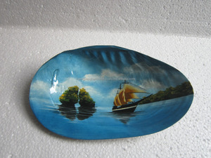Halong Bay Landscape painted on Sea Shell made in Vietnam - Product Image 2